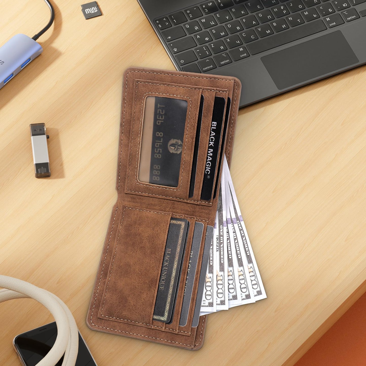 THTCSQ Pastor Gifts,Leather Wallet for Men,Engraved Personalized Leather Wallet,Appreciation Gifts Unique Gifts for Men, Birthday Gifts (Pastor)