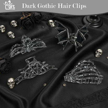 Giftamaz Gothic Gifts for Women - 12 PCS Witchy Gifts Goth Accessories with Hair Clips, Witch Canvas Tote Makeup Bag, Spooky Gifts Basket Witchy Skull Gift Box for Girls Teens Friend Gothic Lovers