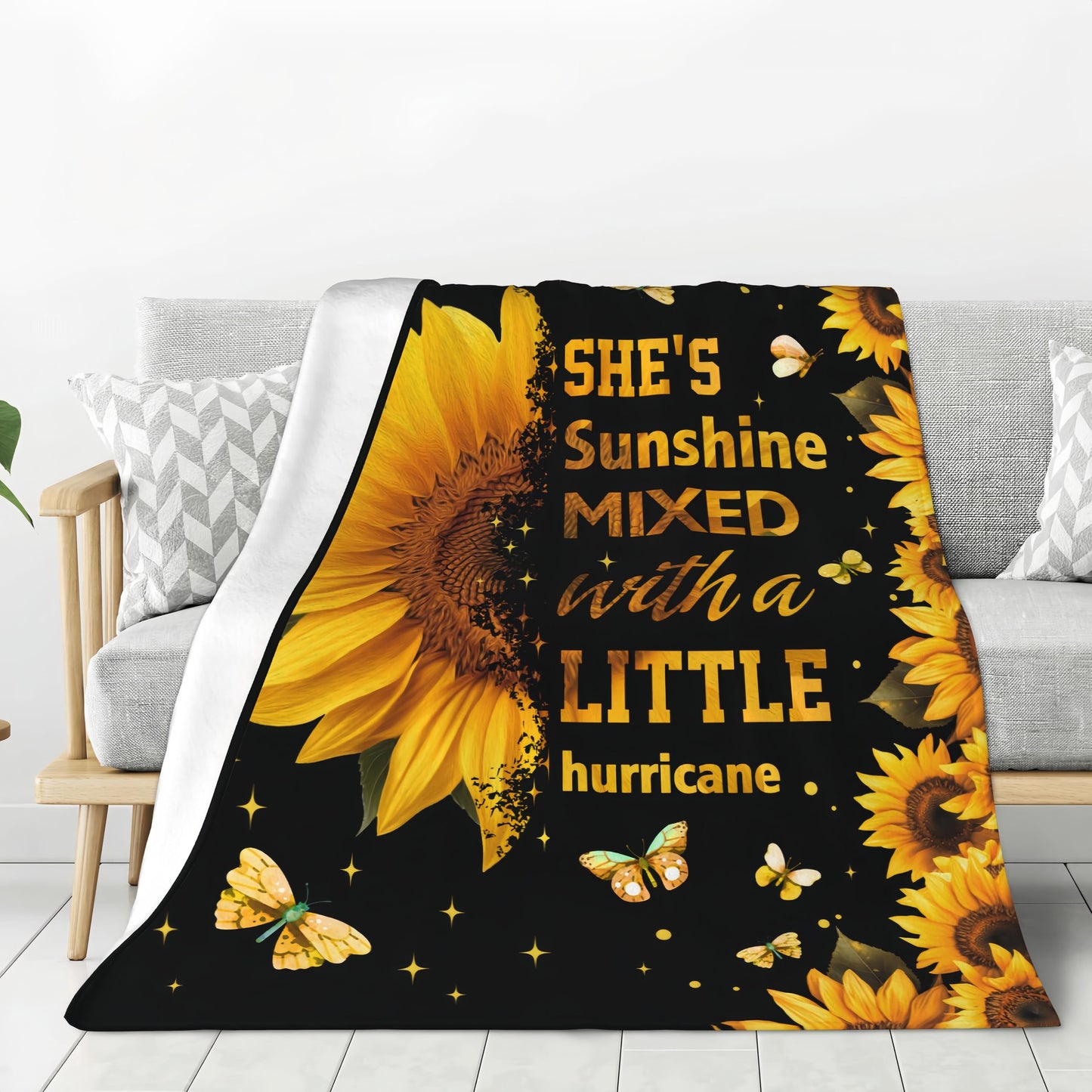 Sunflower Gifts for Women, Gifts for Sunflower Lovers, Sunflower Blanket Decor Throw Gifts for Women Birthday, Inspirational/Get Well Soon Gift for Womens Blanket 60" X 50"