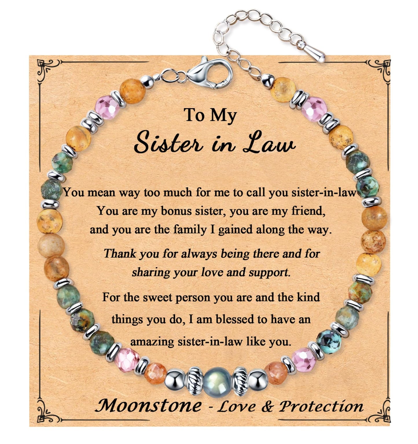 Gifts for Women Moonstone Bracelet, Christmas Birthday Graduation Mothers Day Meaningful Gifts Love Protection Ideas Bracelets for Her Women