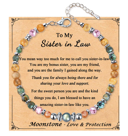 Gifts for Women Moonstone Bracelet, Christmas Birthday Graduation Mothers Day Meaningful Gifts Love Protection Ideas Bracelets for Her Women