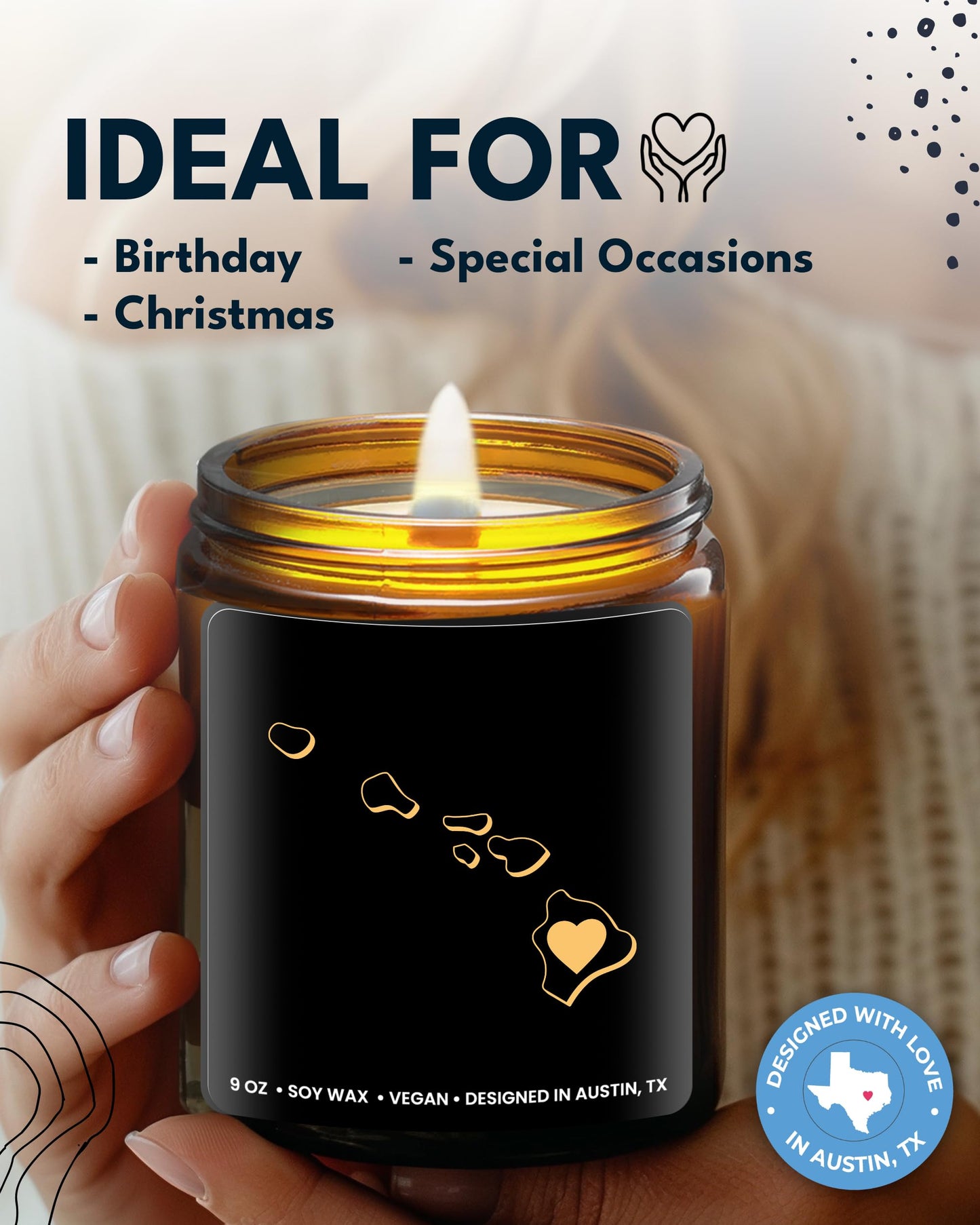 Hawaii Candle, Unique Hawaii Themed Gifts for Men and Women, Best Sentimental Souvenir Gifts for Moving Away, Thoughtful Home Sick Presents, Ideal for Birthday, Christmas, Graduation, Gift Ready