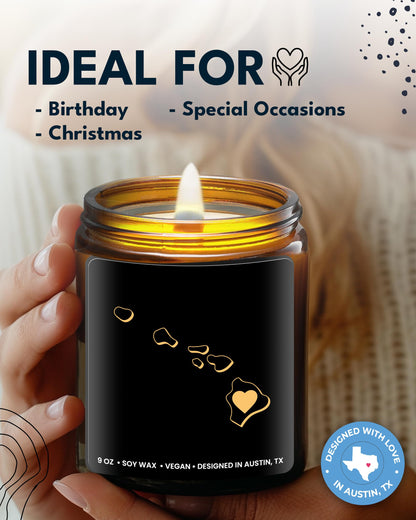 Hawaii Candle, Unique Hawaii Themed Gifts for Men and Women, Best Sentimental Souvenir Gifts for Moving Away, Thoughtful Home Sick Presents, Ideal for Birthday, Christmas, Graduation, Gift Ready