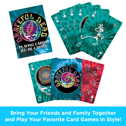 AQUARIUS Grateful Dead Playing Cards Standard Size – Themed Novelty Deck with 52 Unique Band Designs – Collectible Merchandise Gift for Teens and Adults