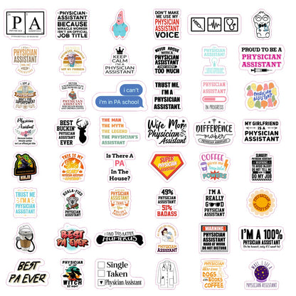 BulbaCraft 100Pcs Physician Assistant Laptop Stickers, PA Stickers, PA Week Gifts, Physician Assistant Student Presents, Gifts for Women & Men