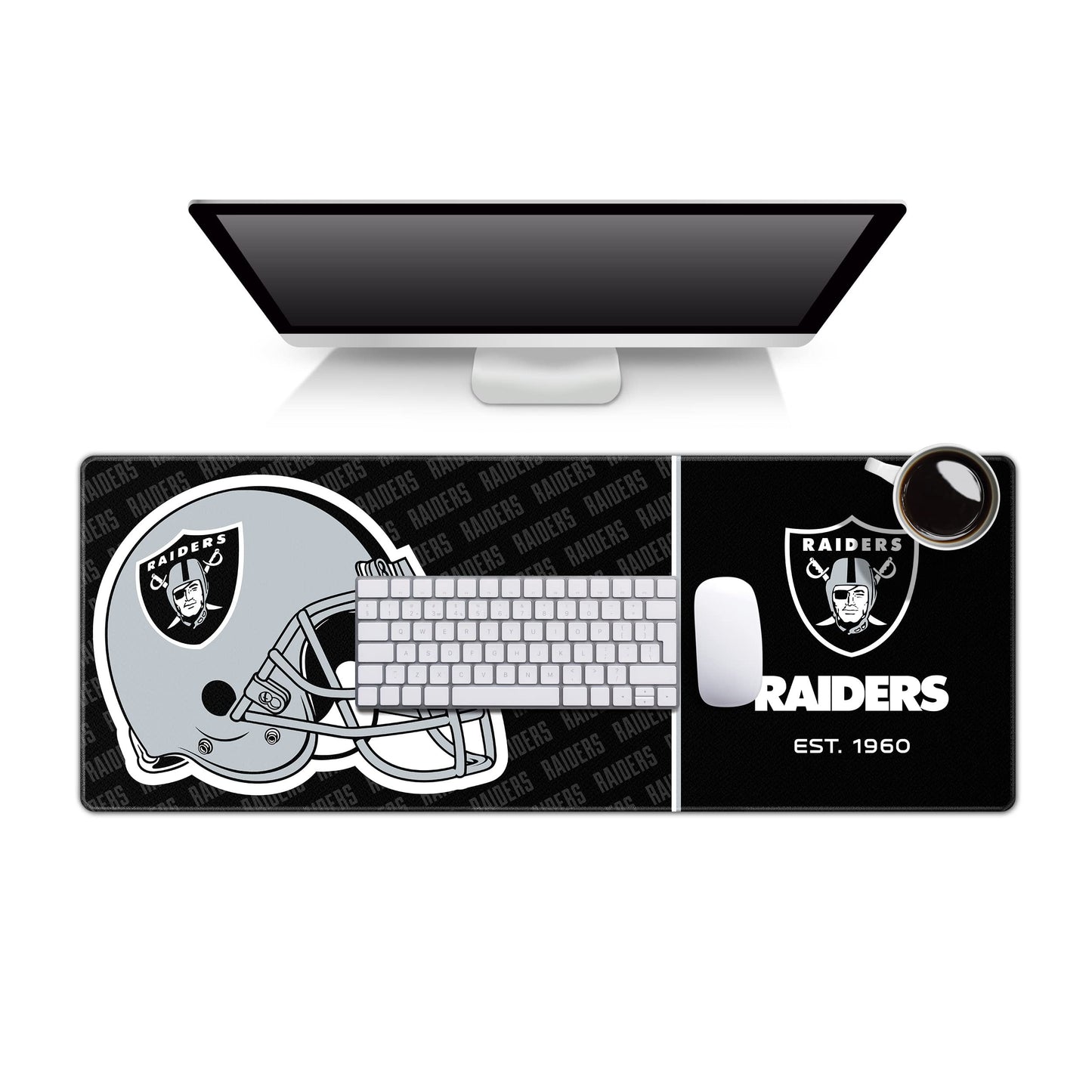 YouTheFan NFL Officially-Licensed Logo Series Desk Pad SMU - Water and Stain Resistant, Heavy-Duty Non-Slip Rubber Backing - fits Under Mouse, Computer and Keyboard