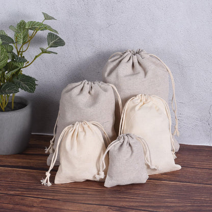 PATIKIL 6"x4" Coin Sacks Bag, 6Pcs Bank Coin Deposit Change Transit Canvas Money Bags with Drawstring Gift Sacks Style 1, White