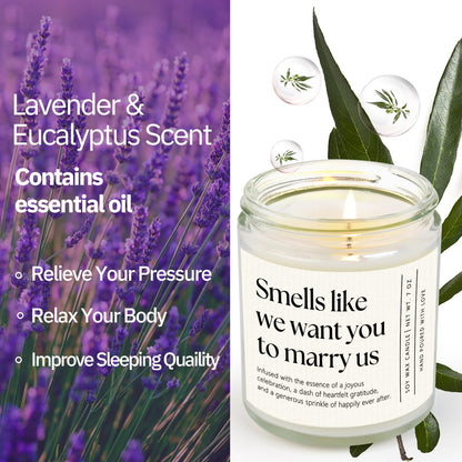 Wedding Officiant Gift, Unique Officiant Proposal Gift, Thank You Presents for Wedding Day, Groomsman/Bridesmaid Gifts - Handmade Lavender Scented Candle 7oz
