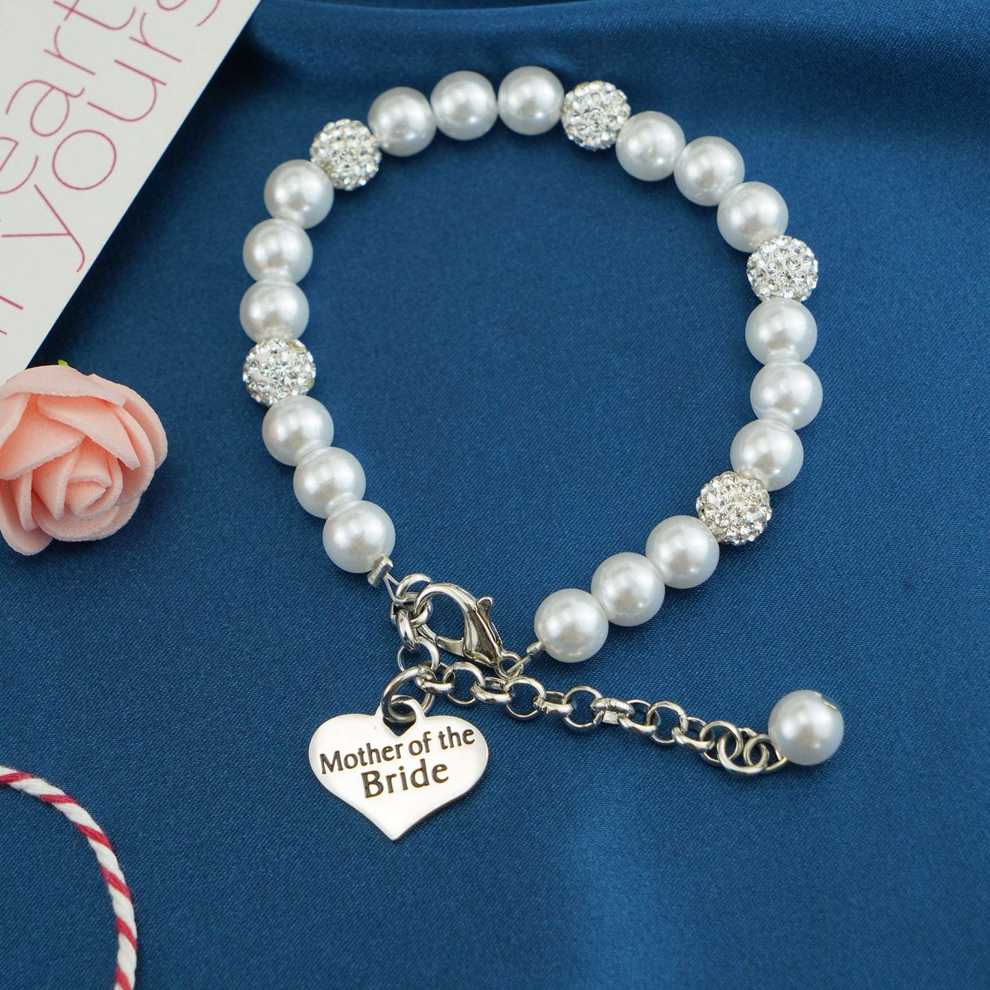 LParkin Mother of the Bride Gifts Pearl Bracelet Wedding Gift for Mom Mother in Law Jewelry