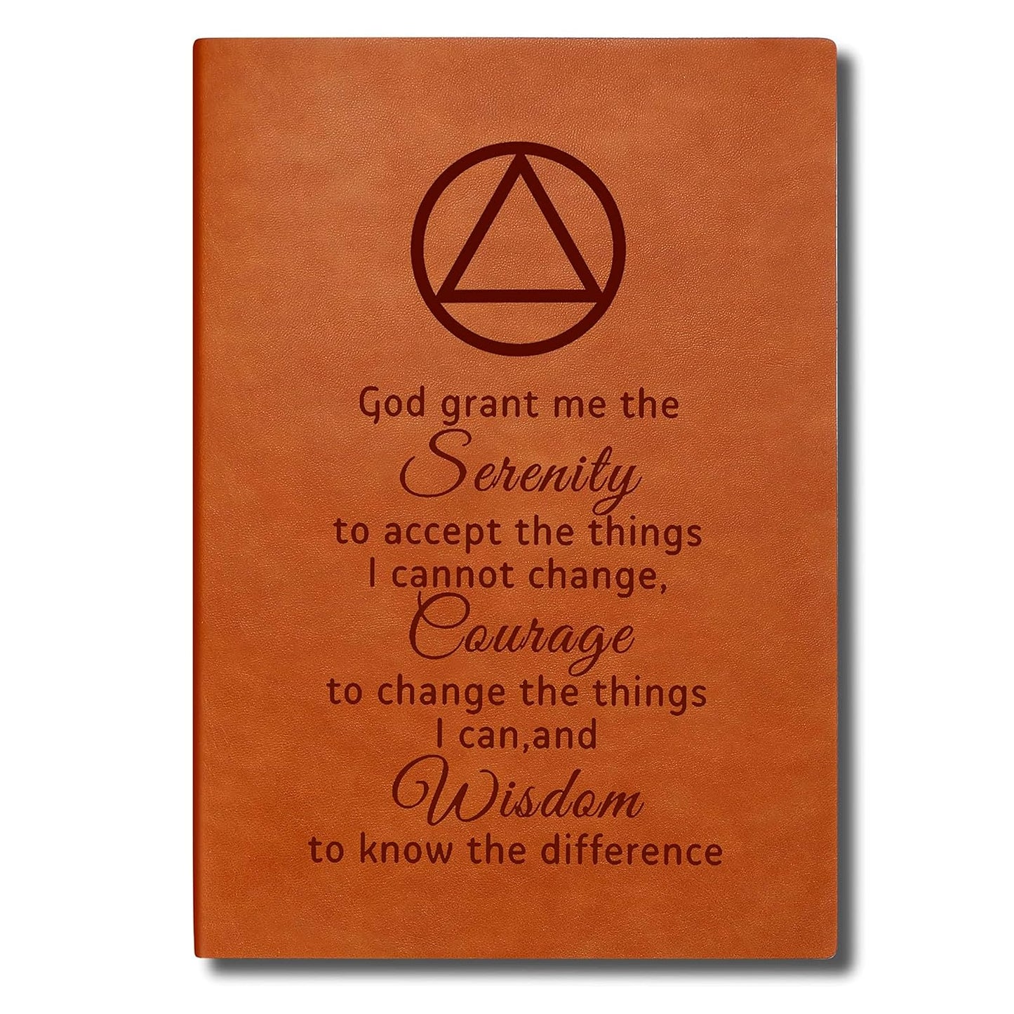 AA & NA Sobriety Leather Notebook Addiction Recovery Gift for Friends Women Men Birthday Gifts New Beginnings Gifts for Friends (God grant me-AA)