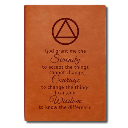 AA & NA Sobriety Leather Notebook Addiction Recovery Gift for Friends Women Men Birthday Gifts New Beginnings Gifts for Friends (God grant me-AA)