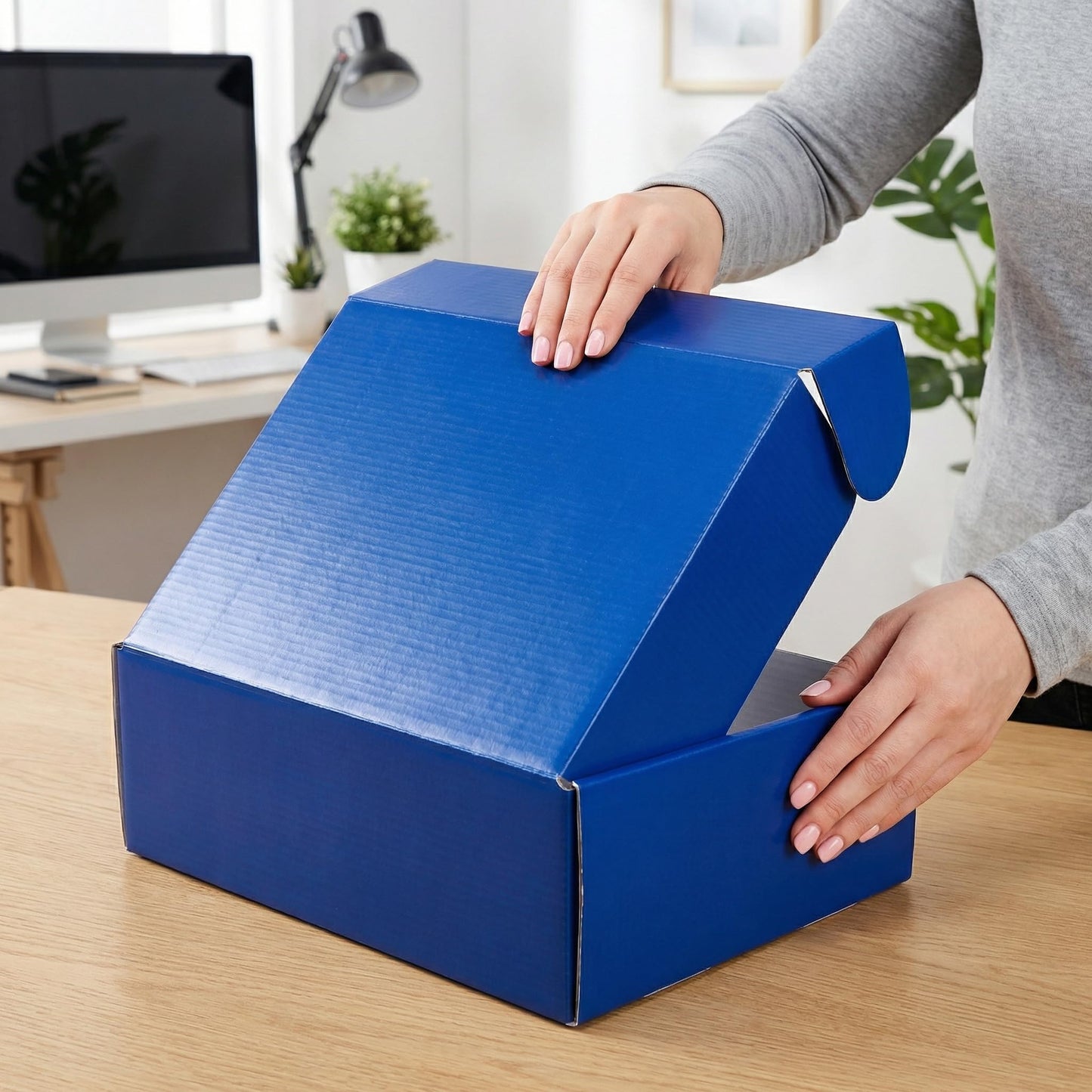 PHAREGE 12x9x4 inch Gift Shipping Boxes Bulk 6 Pack Blue, Tab Lock Tuck Top Mailing Boxes for Packaging Small Business, Medium Cardboard Mailer Boxes for Wrapping Present