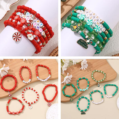 36 Pcs Holiday Heishi Surfer Bracelets for Women Bulk Easter Mother's Day Christmas St. Patrick's Day Mardi Gras Bracelet Stackable Stretch Friendship Bracelets Set