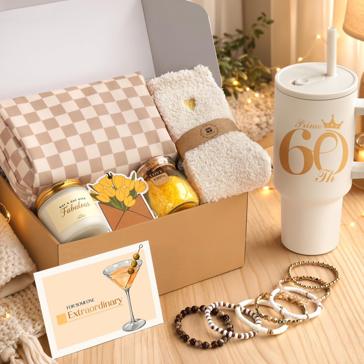 60th Birthday Gifts for Women - 1966 Happy Birthday Gift for Woman - 60 Year Old Birthday Gifts for Women with Tumbler - Unique Womens 60th Birthday Gifts Ideas for Mom, Grandma, Sister, Friend