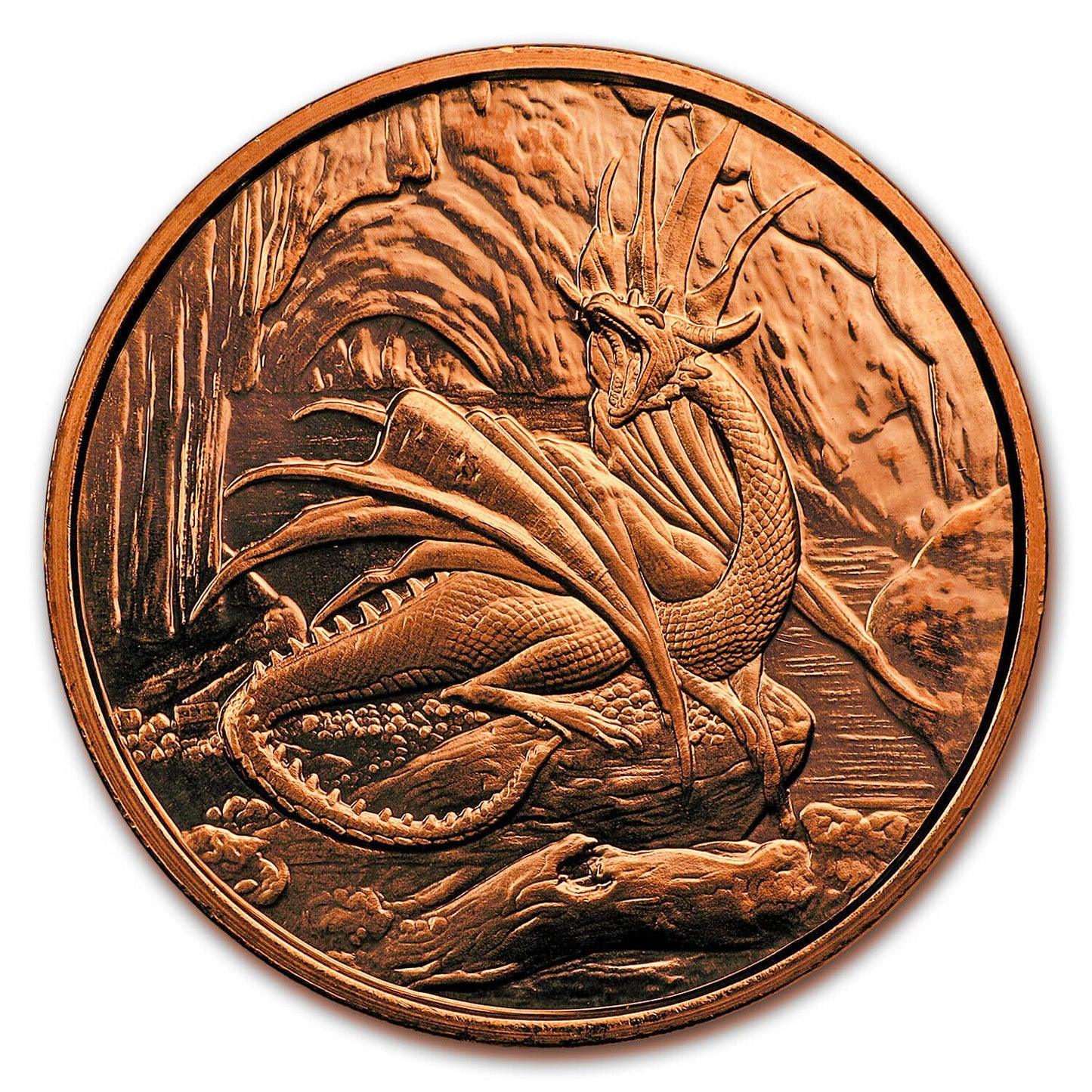 Nidhoggr Dragon Nordic 1 oz Pure .999 Copper Round Bullion Coin in Capsule - COA by Heavenly Metals