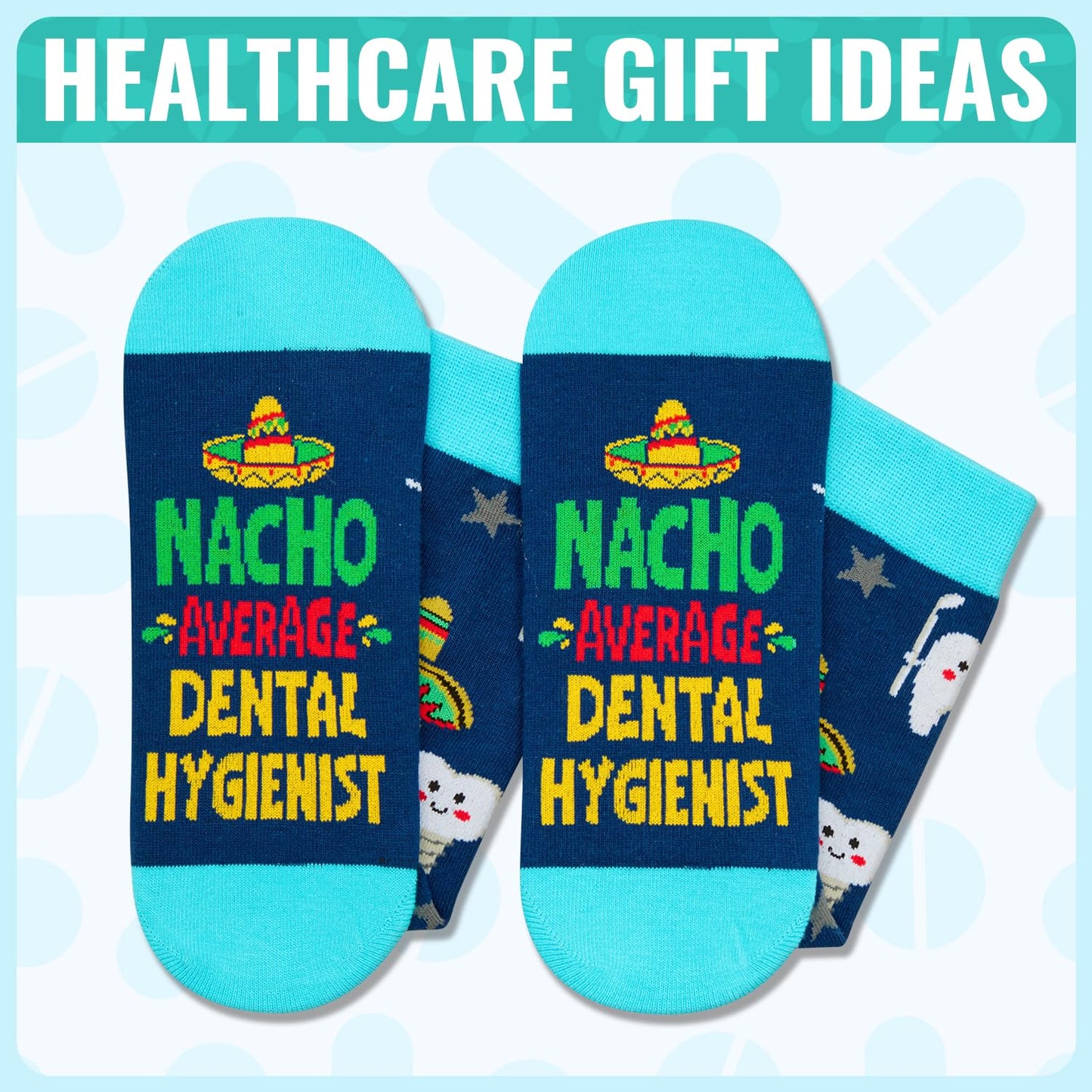 HAPPYPOP Nurse Gifts for Men Women - Nacho Average Doctor CNA EMT RN VET TECH Dentists Socks
