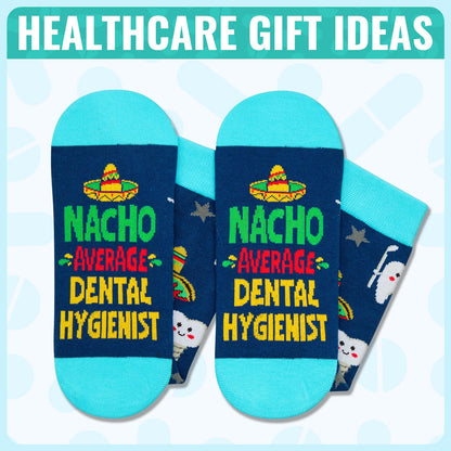 HAPPYPOP Nurse Gifts for Men Women - Nacho Average Doctor CNA EMT RN VET TECH Dentists Socks
