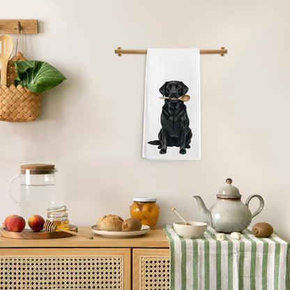 Funny Black Labrador Retriever Gifts Kitchen Towels, Black Lab Dog Lovers Gifts Hand Towels, Labrador Retriever Dish Tea Towel for Kitchen Decorations Decor, 16x24 Inch