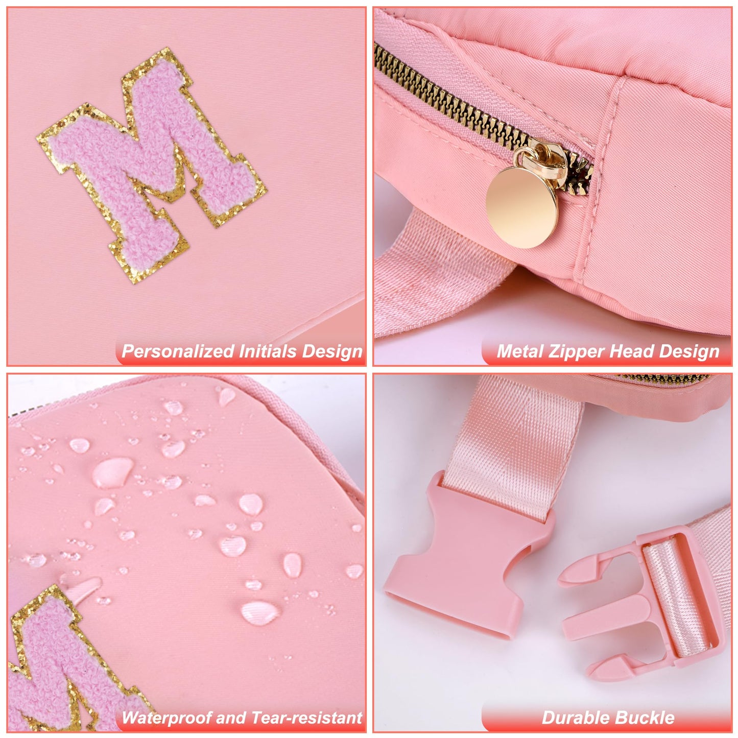 Uygafly Dance Recital Gifts - Dance Bag for Teens & Kids - Belt Bag Crossbody Bags - Small Waist Packs - Fanny Pack Birthday Gifts | Peach