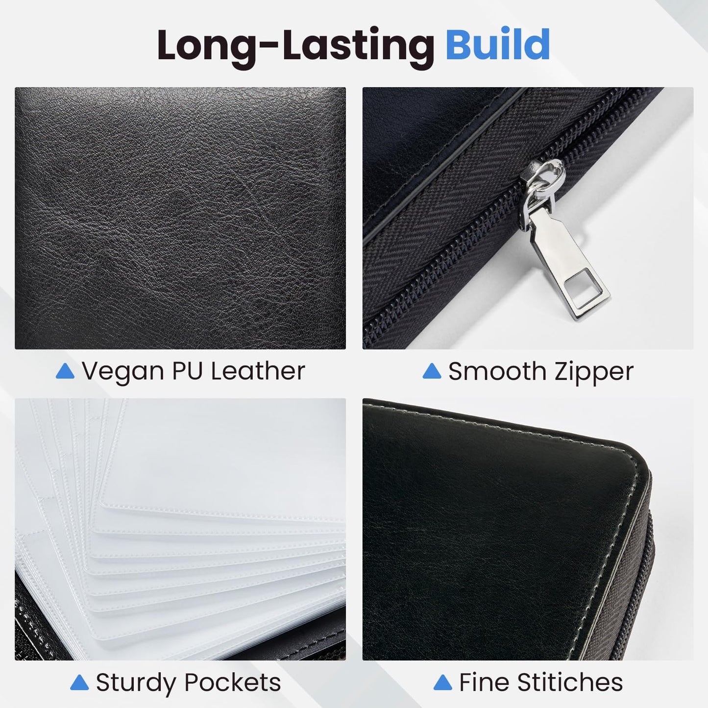 Sooez Zip-Enclosed Business Card Holder Organizer, Professional Credit Card Case Book for Women Men, 240 Capacity, Premium Vegan Leather Gift Card Organizer Storage File, Business Card Wallet, Green