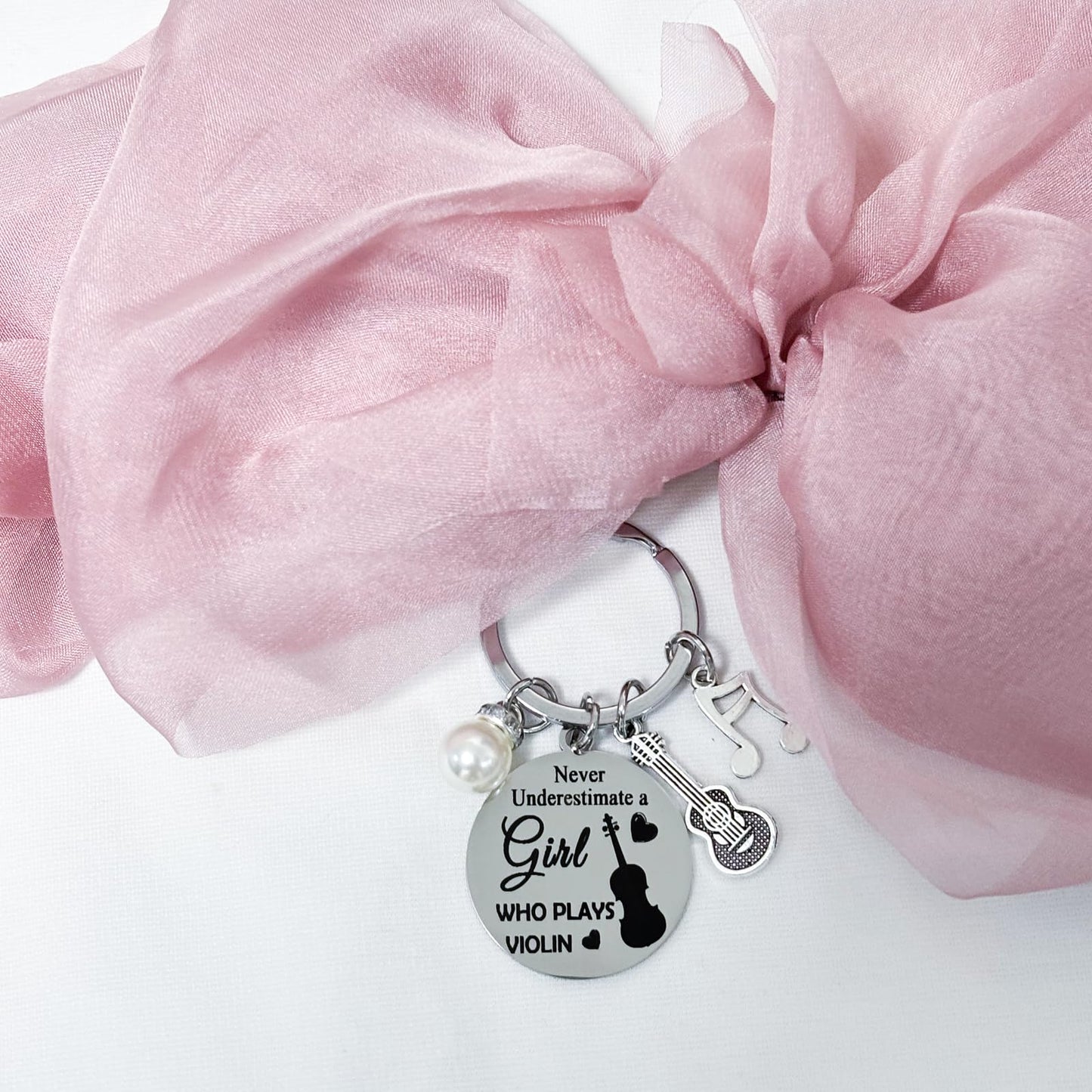 Violin Lover Gifts Violinists Keychain for Christmas Graduation Birthday Thank You Gifts for Violin Teacher Inspirational Keyring for Music Player Women Girl Students Musical Instrument Jewelry