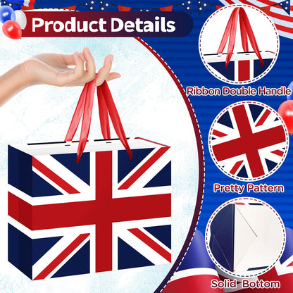 Neptniopllab Great British UK England Flag Gift Bag with Card & Wrapping Papers,United Kingdom Theme Party Decorations Gift Bag for GB National Day of GB,Carnival,Birthday,Goodie Treat Bag