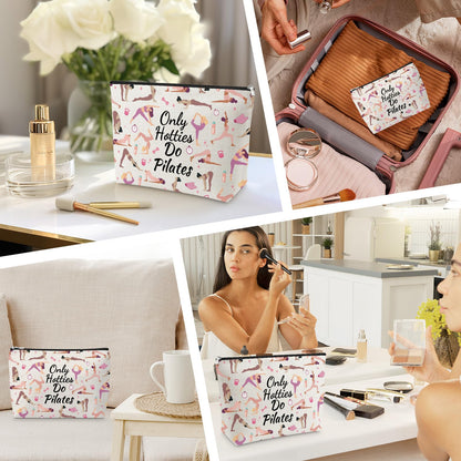 Pilates Lovers Makeup Bag for Women Pilates Gift for Yoga Lover Friend BFF Sister Christmas Birthday Gifts Mothers Day Presents for Coworker Thank You Cosmetic Bag for Pilate Teacher Instructor