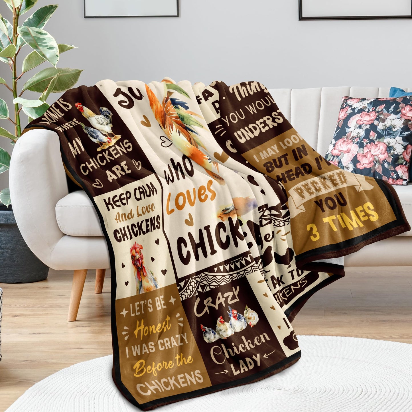 Chicken Gifts for Women/Chicken Lovers, Chick Themed Gifts, Chick Lover/Lady/Mom Presents Throw Blanket 50"x60"