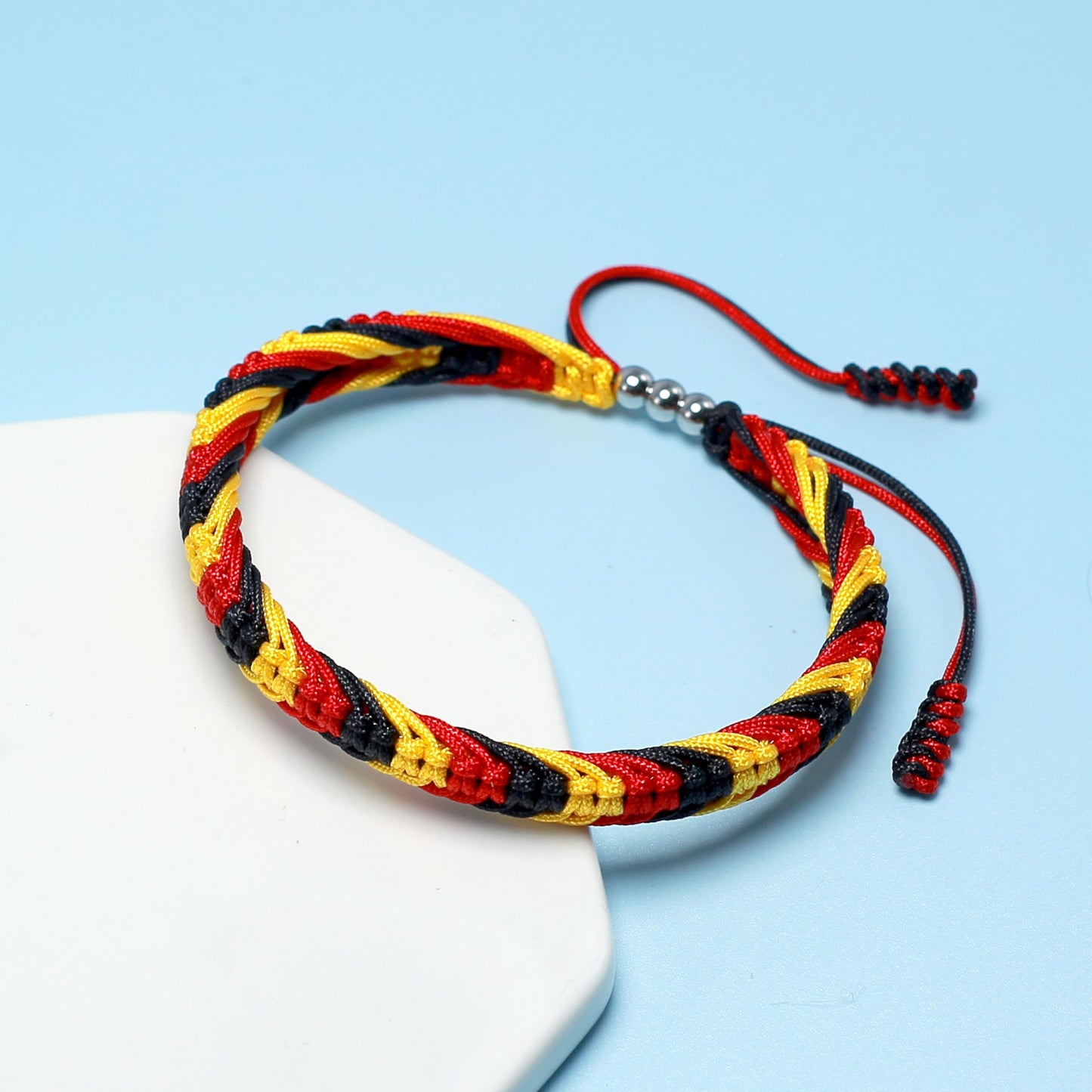LAMIBEE Country Proud, Country Flag Color Tibetan Wrist Wrap Bracelet, Amulet and Boho Style Rope Bracelet and Bangles for Women, Men, String Thread Bracelets