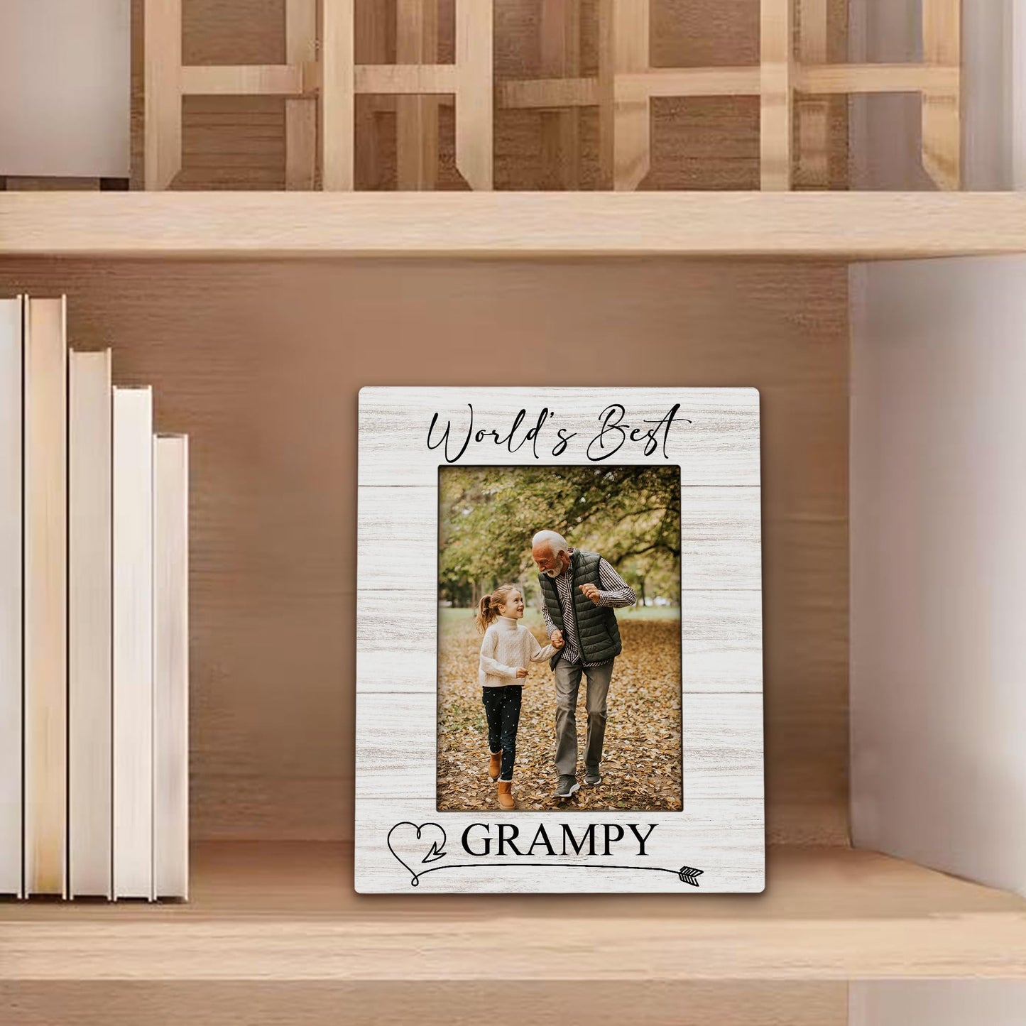 Fathers Day Grampy Picture Frames - Grandpa Photo Frame, GrampyGrandpa Gifts for Father's Day Birthday from Grandkids Grandchildren, World's Best Grampy Picture Photo Frames for Home Bedroom Decor, 5x7