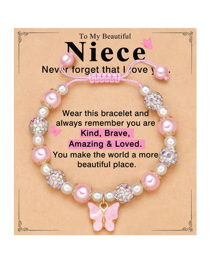Butterfly Bracelet Gifts for Granddaughter Niece-Birthday, Christmas Jewelry for Girls