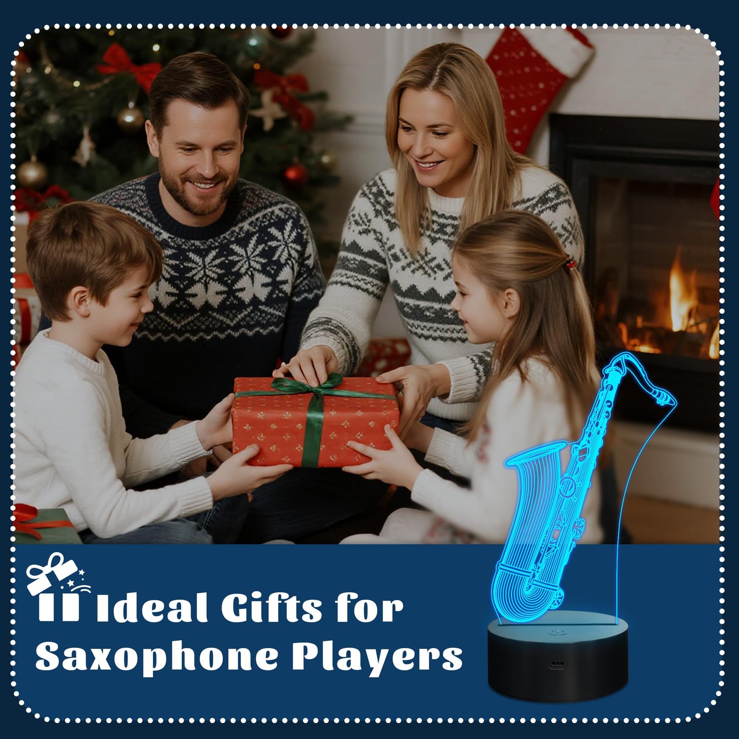 CoolGift Mart Saxophone Night Light, 3D LED Optical Illusion Lamp with 16 Colors and Remote Controller, Gifts for Saxophone Enthusiasts Music Lovers