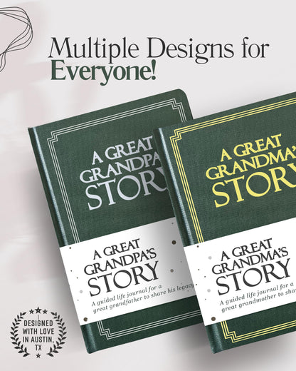 Great Grandma's Life Story Journal (Hardcover): A Meaningful Keepsake for Great Grandma to Share Her Journey & Memories, Book Includes 250+ Prompts, Great Gifts for Mother's Day, Birthday & Christmas