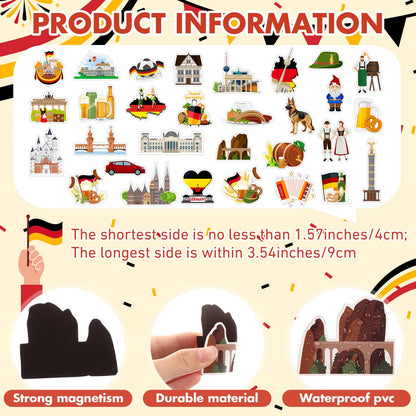 Konohan 30 Pcs Germany Souvenirs Gifts Germany Magnet for Refrigerator Country City Magnetic Refrigerator Stickers for Home Decoration