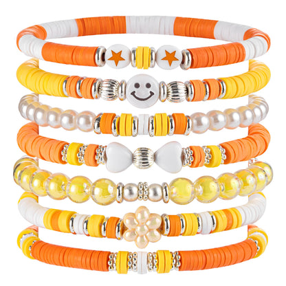 Besydec Jewelry,Heishi Surfer Bracelet Set,Preppy Stuff,Charm Beaded Bracelets,Aesthetic Gifts for Women
