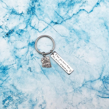 JJTZX I Love You More Than The Miles Between Us Long Distance Relationship State Map Keychain Going Away Gift Travel Gift