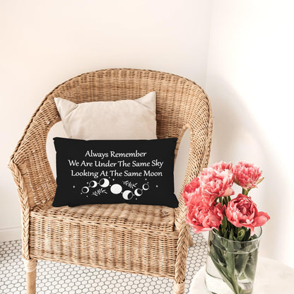 Long Distance Relationship Gifts Always Remember We are Under The Same Sky Reversible Decor Throw Pillow Case Decor for Home Bedroom,12''x20''Black Pillow case,Gift for Boyfriend,Girlfri (black-3)