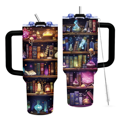 Book Lovers Gifts 40oz Tumbler with Handle and Straw, Book Tumbler for Friend, Bookish Gifts for Women Readers Librarian, Book Accessories Stainless Steel Travel Mug 1 Pcs