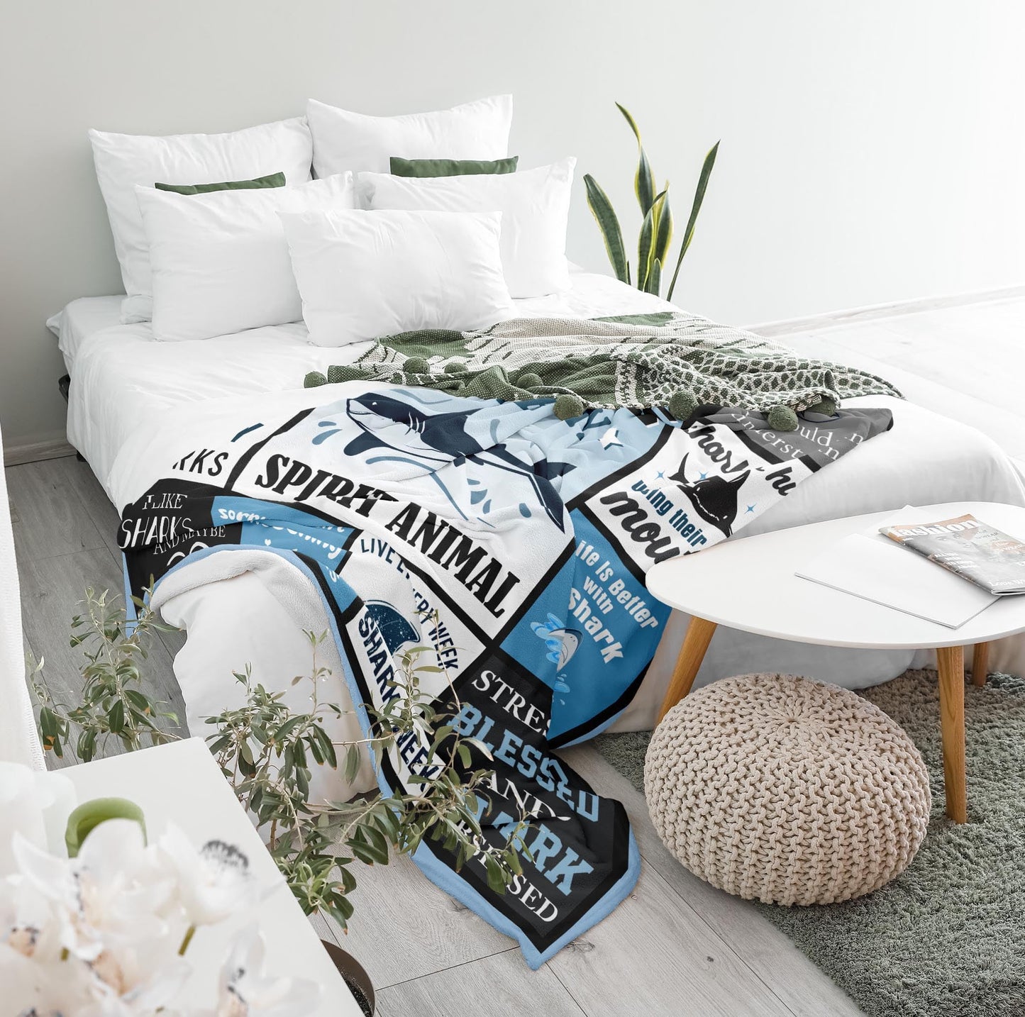 Shark Gifts for Women/Men/Boys/Girls, Unique Shark Lovers Themed Blanket Accessories/Stuff for Kids, Cute Sharks Things Soft Throw 50" x 60"