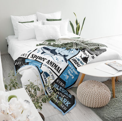 Shark Gifts for Women/Men/Boys/Girls, Unique Shark Lovers Themed Blanket Accessories/Stuff for Kids, Cute Sharks Things Soft Throw 50" x 60"