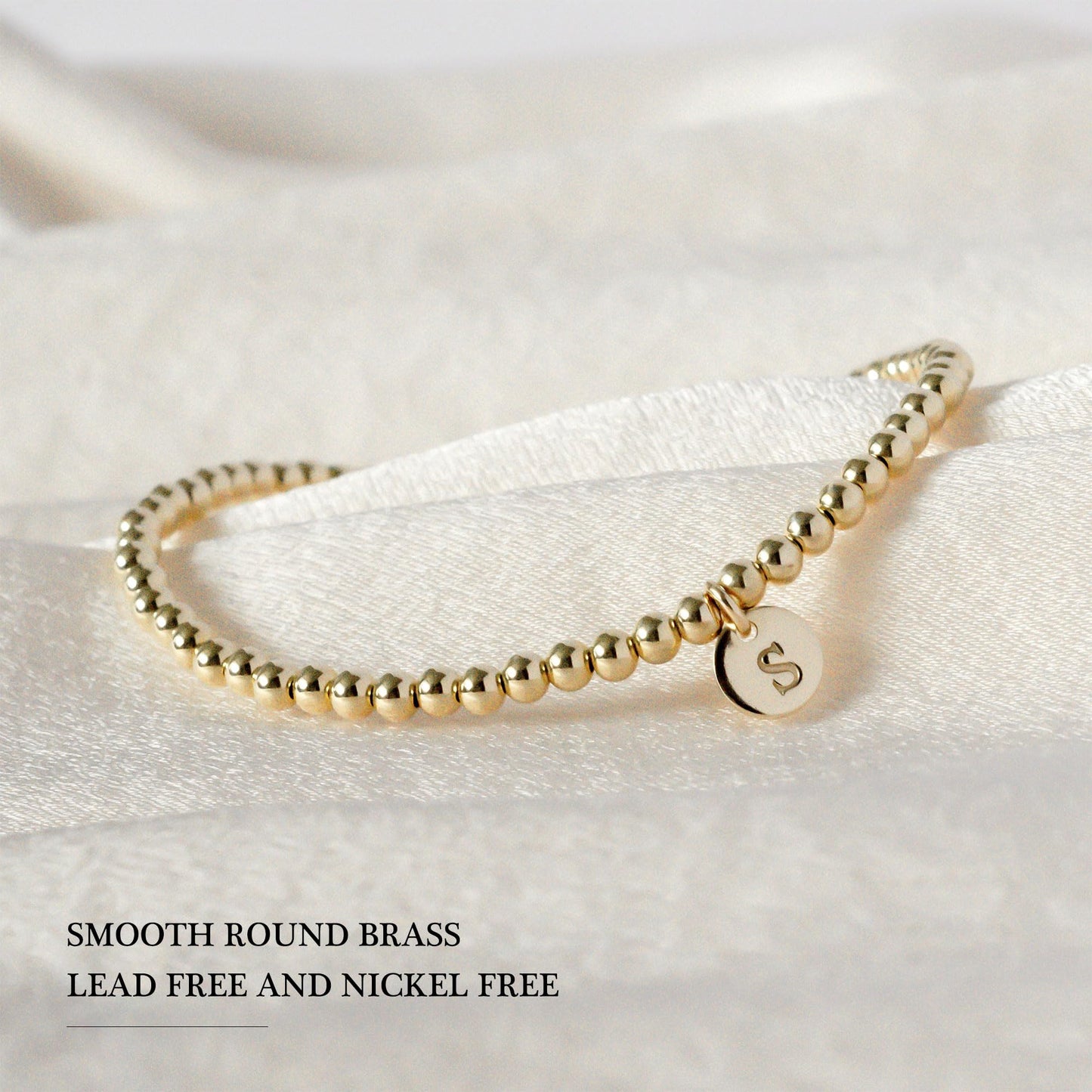 Turandoss Initial Bracelets for Women - Dainty 14K Gold Plated Letter A-Z Charm Disc Bracelet for Women Trendy Jewelry Gifts