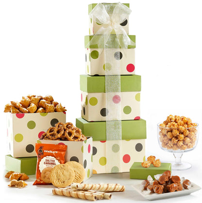 Broadway Basketeers gift basket with Sweet & Savory Treats, Thank You Gift for Memorial Day, Mom, Birthdays, Holidays & Celebrations, Kosher