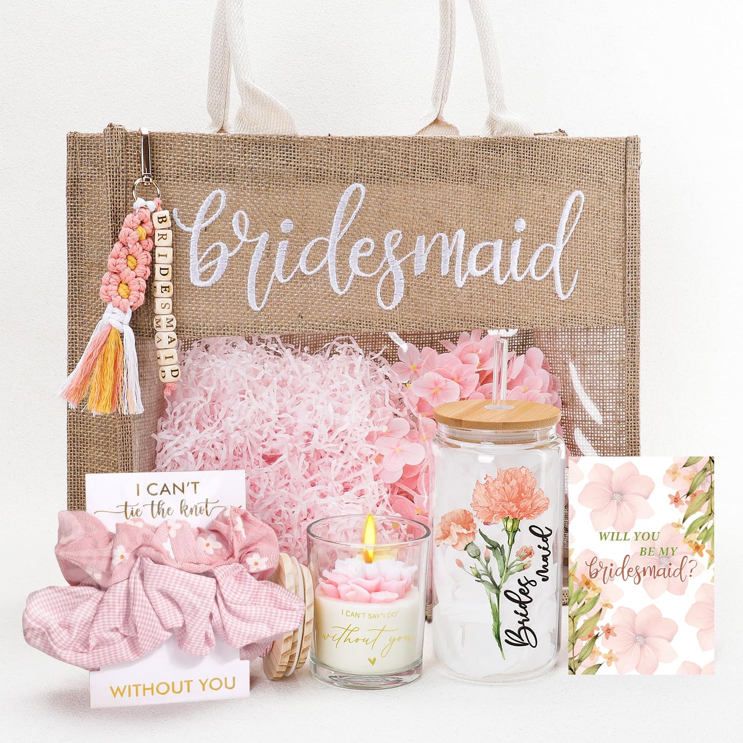 Bridesmaid Gifts,Bridesmaids Proposal Bag,Will You Be My Bridesmaid,Bridesmaids Tote Bag Glass Cup Proposal Gifts
