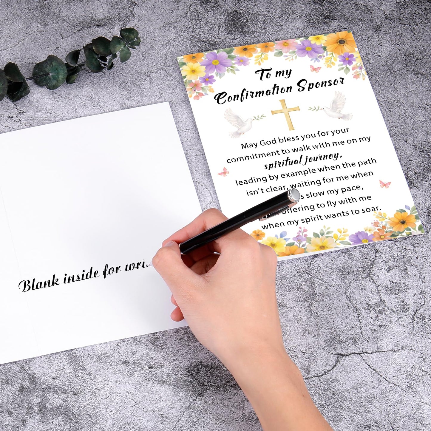Confirmation Sponsor Card, Confirmation Sponsor Gifts for Women Men, Catholic Confirmation Cards for Godmother Godfather Appreciation Gift Christian Religious Sponsor Thank You Card for Godparent