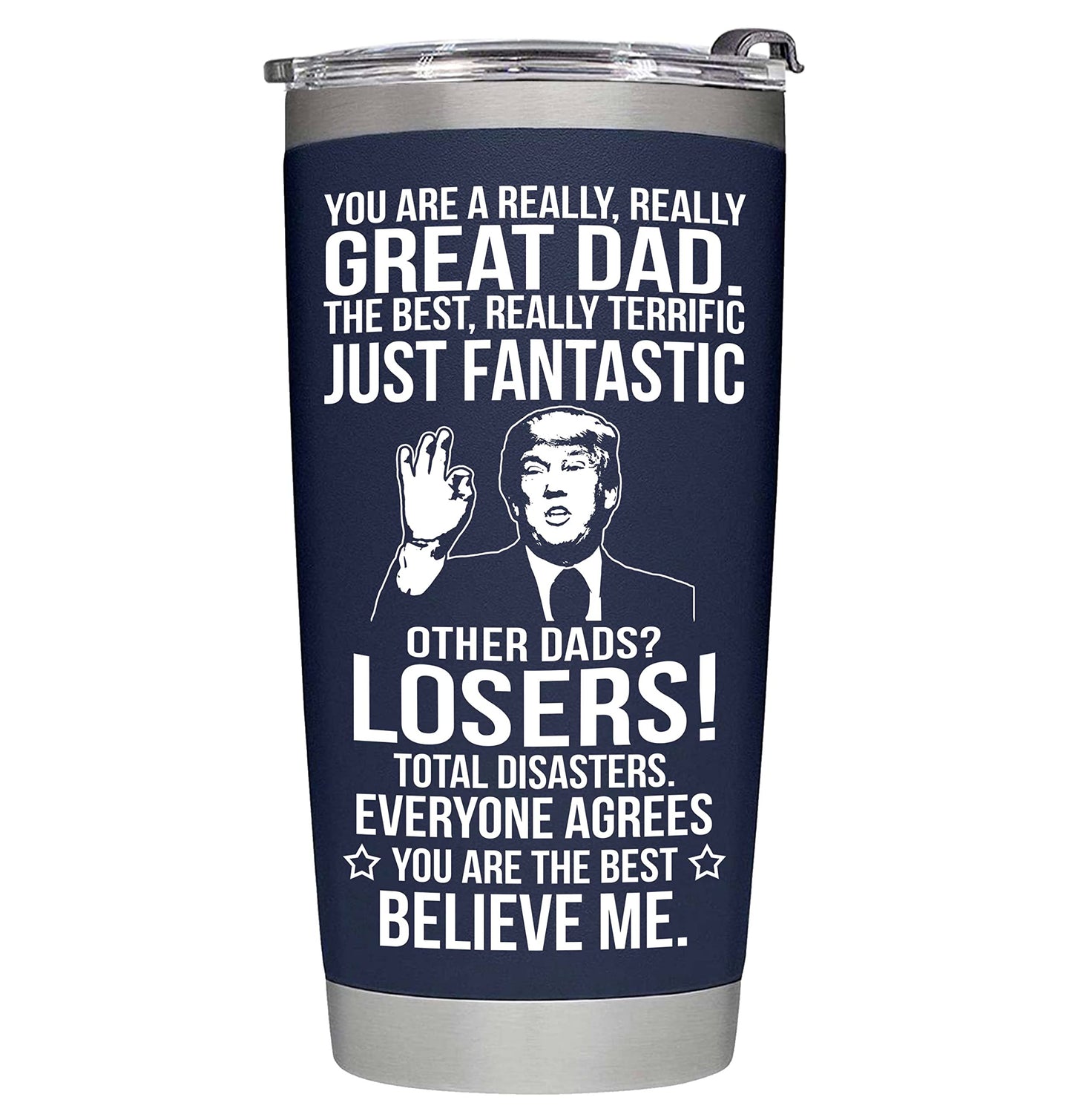 Fathers Day Gift for Dad from Daughter, Son, Kids - Funny Fathers Day Tumbler - Gifts for Husband from Wife - Present for Father - Dad Birthday Gift, Insulated Stainless Steel Tumbler 20oz, Navy