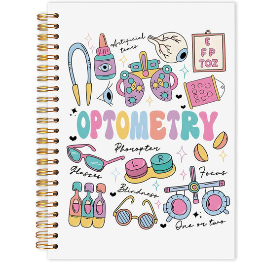 Optometry Doctor Nurse Spiral Notebook, Ophthalmology Gifts Journaling Notebooks, Eye Optometrist Gifts Journal for Writing, Eye Optician Gifts Notebooks for Note Taking, 5.5x8.3 Inch
