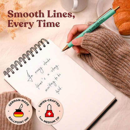 MESMOS 3pcs High End Luxury Happy Divorce Gifts for Women, Strong Woman Gifts, Gift to Cheer Someone up Women, Break up Gift for woman, Boss, & Friends. German-Ink & 1mm Swiss-Tip Motivational Pens