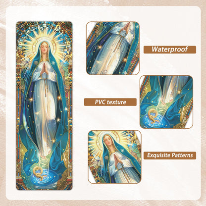 Catholic Stained Glass Bookmarks Set, 20 Transparent PVC Religious Bookmarks Featuring Saints and Virgin Mary Designs, Catholic Gifts for Women Men School and Office Supplies