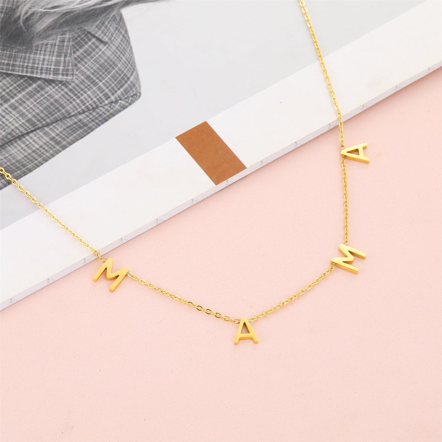 SKQIR Mama Necklaces For Women, Gold Plated Momma Mom Necklace,Pregnant Pregnancy Gifts For Expecting Mom, First Time New Mom Gifts,Mommy Mama To Be Gifts,Postpartum Gifts For Mom After Giving Birth