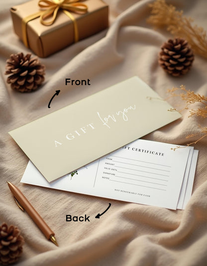 Blank Gift Certificates with Envelopes, 3.5" x 7.25" Blank Gift Certificates for Business, Salon, Spa, Birthday, Mother’s Day or Holiday Gifting, 25 Custom Cards (Floral)